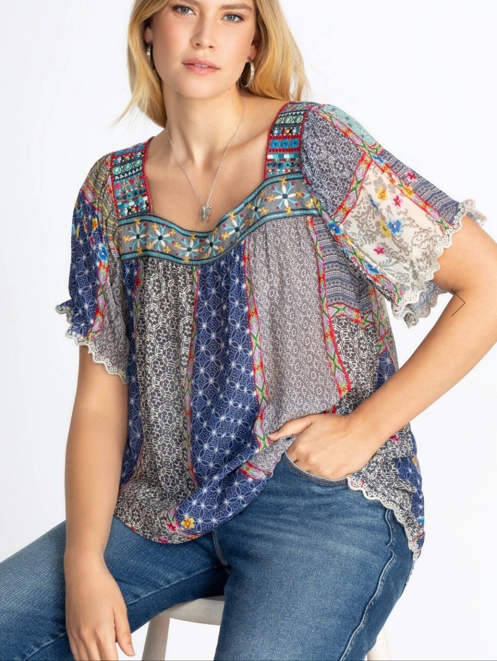 Johnny Was Kichica Padme Blouse L